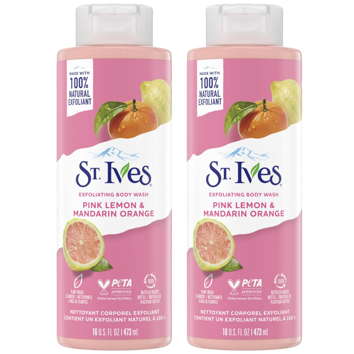 ST IVES BODY WASH - EXFOLIATING BODY WASH (PINK LEMON & MANDARIN ORCHID)