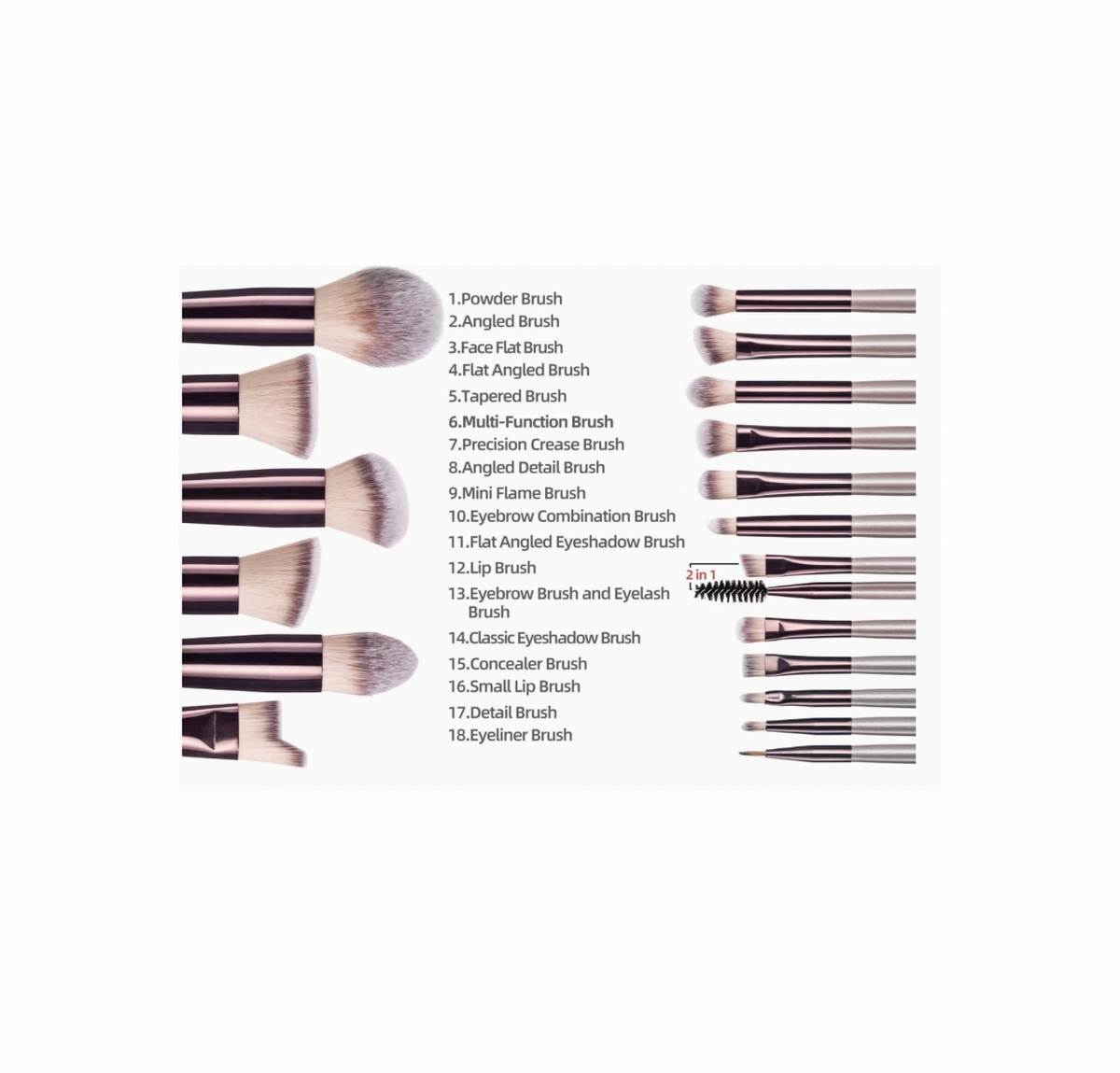 Bs mall 18 Piece Brush Set