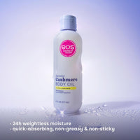 Eos Cashmere Body Oil, Vanilla Cashmere, 24 Hour Moisture, Plant-Based