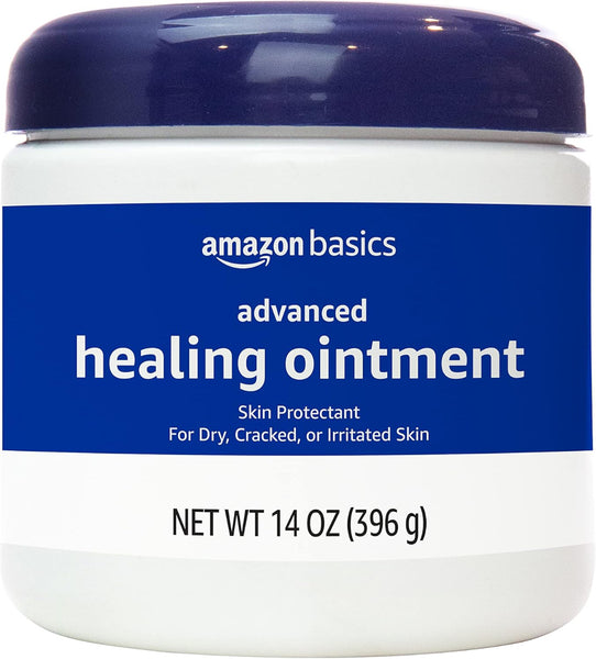 Amazon Basics Healing Ointment & Skin Protectant for Dry & Cracked Skin and Chapped Lips, Fragrance Free,