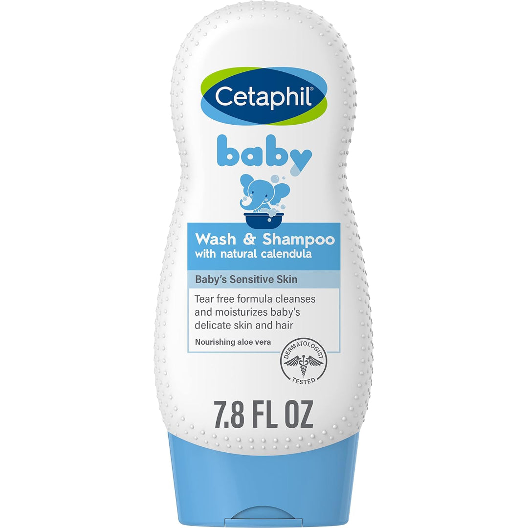 Cetaphil Baby Shampoo and Body Wash with Organic Calendula, Tear Free, Hypoallergenic