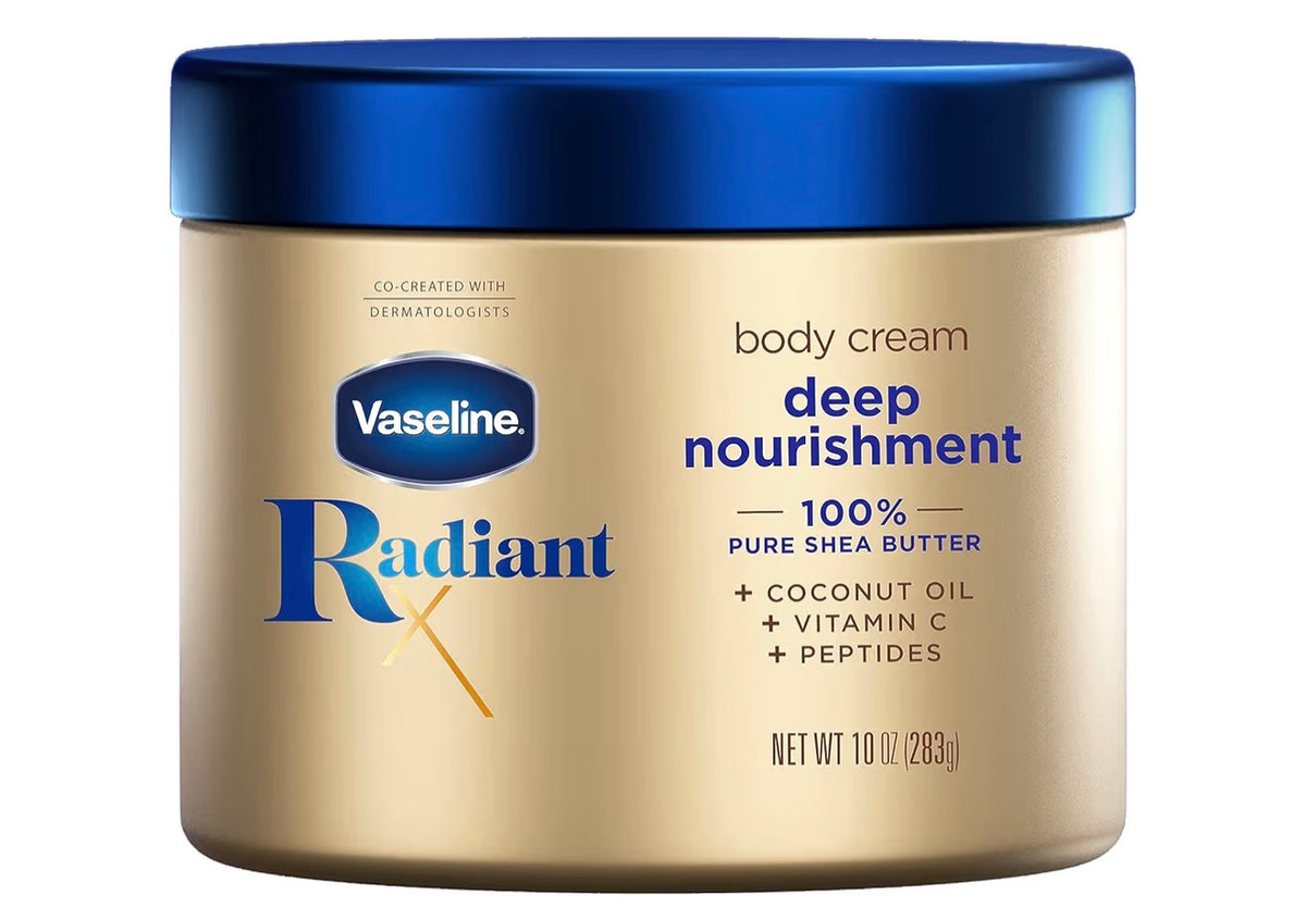 Vaseline Radiant X Deep Nourishment Body Cream For Dry Skin 10oz