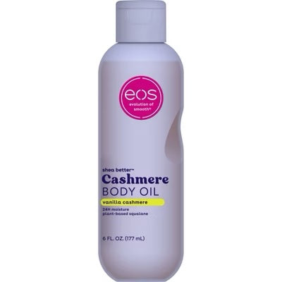Eos Cashmere Body Oil, Vanilla Cashmere, 24 Hour Moisture, Plant-Based