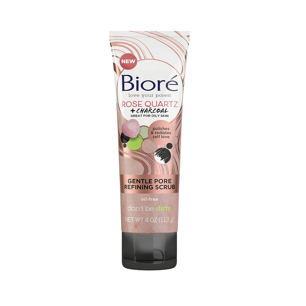 Biore Rose Quartz + Charcoal Pore Refining Scrub