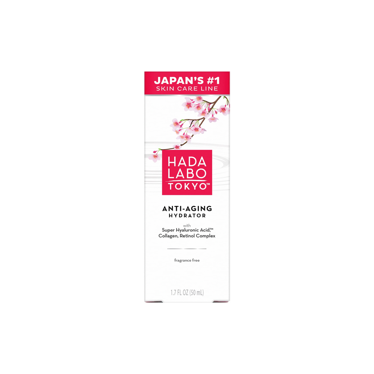 Hada Labo Tokyo Anti-Aging Hydrator 1.7 Fl. Oz - with Super Hyaluronic Acid, Collagen and Retinol Complex