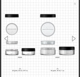 Clear Jar with Matte Black Cap and Twist/Lock Sifter(Tools)